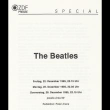 1995 11 21 THE BEATLES ANTHOLOGY - ZDF PRESSE SPECIAL  - GERMANY - A  - pic 1