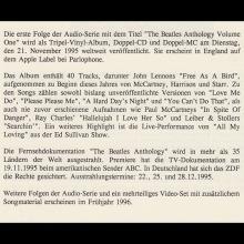 1995 11 21 THE BEATLES ANTHOLOGY AUDIO AND VIDEO - PRESS PACK - E M I ELECTROLA - GERMANY - A - pic 7