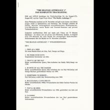1995 11 21 THE BEATLES ANTHOLOGY AUDIO AND VIDEO - PRESS PACK - E M I ELECTROLA - GERMANY - B - pic 5