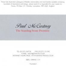 1997 10 14 Paul McCartney The Standing Stone Première Paul Wane Book - pic 3