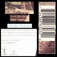 1998 10 26 WIDE PRAIRIE ⁄ COW ⁄ LOVES FULL GLORY - LINDA McCARTNEY - 7 24388 63032 0 - EU / UK - pic 1