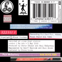 1999 10 04 PAUL McCARTNEY - RUN DEVIL RUN - 7 24352 23511 7 - UK - pic 1