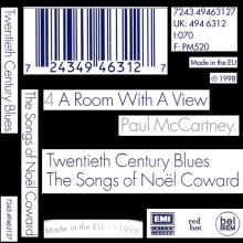 1999 11 16 UK⁄EU Twentieth Century Blues-The Songs Of Noel Coward - A Room With A View ⁄ 494 6312 - 7 24349 46312 7 - pic 4