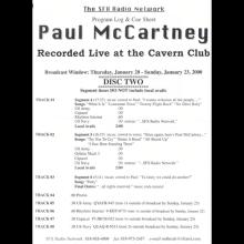 2000 01 20 - 23 PAUL McCARTNEY RADIO SHOW - THE SFX RADIO NETWORK - RECORDED LIVE AT THE CAVERN CLUB - pic 2