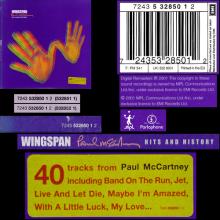 2001 05 07 PAUL McCARTNEY - WINGSPAN HITS AND HISTORY - UK 532 8501 - 7 24353 28501 2 - EU - B - pic 1
