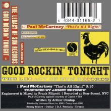 2001 10 16 UK⁄GER Good Rockin' Tonight: The Legacy of Sun Records - That's All Right ⁄ 4344-31165-2 ⁄ 6 4344-31165-2 7 - pic 1