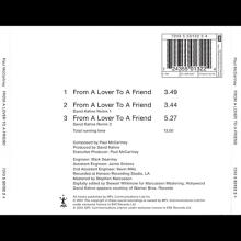 2001 10 29 FROM A LOVER TO A FRIEND - 7 24355 01322 4 - CDR 6567 -EU / UK - pic 6