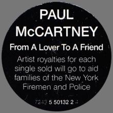 2001 10 29 FROM A LOVER TO A FRIEND - 7 24355 01322 4 - CDR 6567 -EU / UK - pic 7
