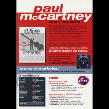 2003 03 18 Paul McCartney - Back In The World (US) - Press Info and Order Form France - pic 2