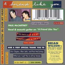 2004 06 22 UK⁄EU⁄GER Brian Wilson-Gettin'In Over My Head - A Friend Like You ⁄ 8122-76471-2 ⁄ 0 81227 64712 4 - pic 4