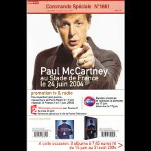 2004 06 24 Paul McCartney - Concert Flyer And Order - Press Info France - pic 1