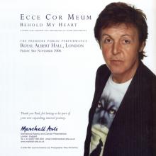 2006 11 03 Ecce Cor Meum - Behold My Heart -Royal Albert Hall -Programme Première  - pic 14
