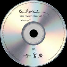 UK 2007 06 04 - PAUL McCARTNEY - MEMORY ALMOST FULL - ADVANCE CD - PROMO CD - pic 4