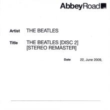 2009 06 22 - THE BEATLES - B3 - WHITE ALBUM - SEREO REMASTERED - 1 DOUBLE CDR AND 3X CDR  - pic 1