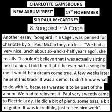 UK 2017 11 17 - CHARLOTTE GAINSBOURG - REST - SONGBIRD IN A CAGE - PROMO CDR - UK - pic 1