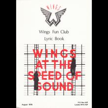 1976 08 00 WINGS FUN CLUB - CLUB SANDWICH -  NEWSLETTER - AUGUST LYRIC BOOK - pic 1