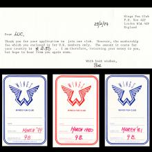 1977 02 23 WINGS FUN CLUB - CLUB SANDWICH - RENEWAL ANNUAL MEMBERSHIP CARD - pic 2