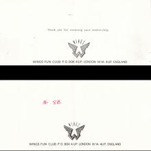1977 02 23 WINGS FUN CLUB - CLUB SANDWICH - RENEWAL ANNUAL MEMBERSHIP CARD - pic 3