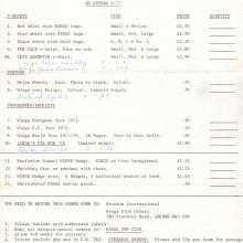 1977 03 18 WINGS FUN CLUB - CLUB SANDWICH - MAILING ENVELOPE AND CLUB OFFERS ORDER FORM - pic 1
