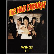1978 06 16 WINGS FUN CLUB - CLUB SANDWICH - MUSIC SHEET I'VE HAD ENOUGH - WINGS - pic 1