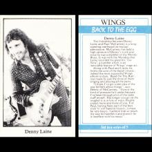 1979 06 08  WINGS FUN CLUB - CLUB SANDWICH - BACK TO THE EGG -CIGARET CARDS  - pic 1