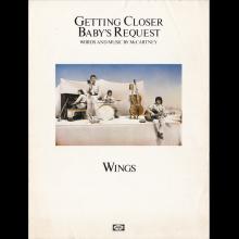 1979 08 16 WINGS FUN CLUB - CLUB SANDWICH - MUSIC SHEET GETTING CLOSER ⁄ BABY'S REQUEST - WINGS - pic 1