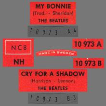 SW042 / MY BONNIE / CRY FOR A SHADOW / POLYDOR NH 10 973 - pic 4