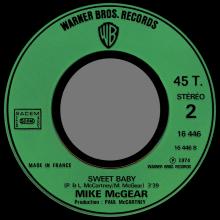 1974 09 13 - MIKE McGEAR - LEAVE IT ⁄ SWEET BABY - FRANCE - WARNER BROS - WB 16 446 - pic 5