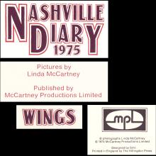 1975 00 00 WINGS FUN CLUB - CLUB SANDWICH - NASHVILLE DIARY 1975 -LINDA McCARTNEY - pic 1