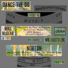 1975 07 00 - MIKE McGEAR - DANCE THE DO ⁄ NORTON - GERMANY - WARNER BROS - WB 16 520 - pic 1