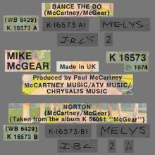 1975 07 00 - MIKE McGEAR - DANCE THE DO ⁄ NORTON - UK - WARNER BROS - K 16573 - pic 1