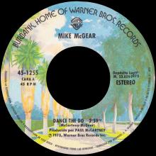 1975 07 00 - MIKE McGEAR - DANCE THE DO ⁄ RAINBOW LADY - SPAIN - WARNER BROS - 45-1255 - pic 1
