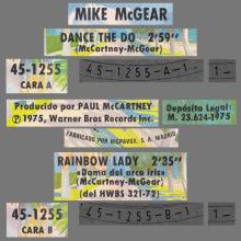 1975 07 00 - MIKE McGEAR - DANCE THE DO ⁄ RAINBOW LADY - SPAIN - WARNER BROS - 45-1255 - pic 1