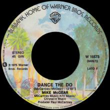 1975 09 25 - MIKE McGEAR - DANCE THE DO ⁄ NORTON - ITALY - WARNER BROS - W 16573 - pic 1