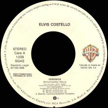 ELVIS COSTELLO - VERONICA  ⁄ VERONICA - SPAIN - WEA RECORDS - 1.039 - PROMO  - pic 3