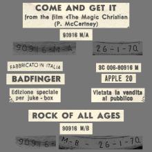 BADFINGER - COME AND GET IT - ITALY - JUKE-BOX - 3C 006-90916 M ⁄ APPLE 20  - pic 1