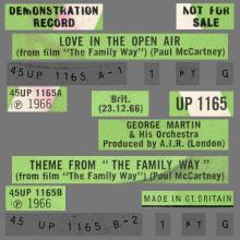 GEORGE MARTIN - LOVE IN THE OPEN AIR ⁄ THEME FROM THE FAMILY WAY - UK - UP 1165 - PROMO - pic 1