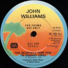 JOHN WILLIAMS - PAUL MCCARTNEY'S THEME FROM THE HONORARY CONSUL -PROMO- IS 155 DJ  - pic 5