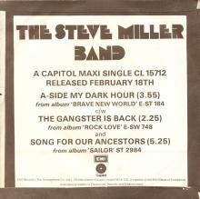 THE STEVE MILLER BAND - MY DARK HOUR - UK - CAPITOL - CL 15712 - PROMO - EP - pic 2