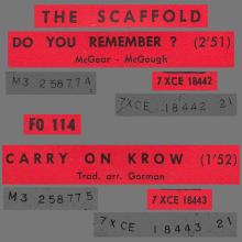 1968 03 00 - THE SCAFFOLD - DO YOU REMEMBER ⁄ CARRY ON KROW - FRANCE - FO 114 - pic 1