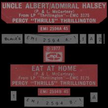 PERCY "THRILLS" THRILLINGTON - UNCLE ALBERT⁄ADMIRAL HALSEY ⁄ EAT AT HOME - UK - EMI 2594 -1977 04 29 - pic 3