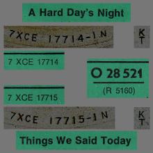 A HARD DAY'S NIGHT ⁄ THINGS WE SAID TODAY - O 28 521 - pic 1