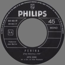 CARLOS MENDES - JOTTA HERRE - PENINA - 1969 07 14 - ITALY - PHILIPS - 369 002 PF - pic 1