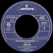CHARITY 1984 - BAND AID - DO THEY KNOW IT'S CHRISTMAS - FEED THE WORLD - MERCURY 880 502-7 - HOLLAND - pic 3