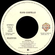 ELVIS COSTELLO - 1989 - VERONICA - SPAIN - 1.039 - PROMO - CARA A - CARA B - pic 3