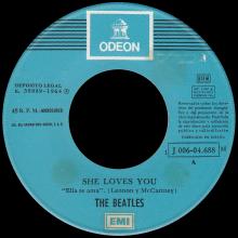 SPAIN 1964 06 01 - SHE LOVES YOU ⁄ I WANT TO HOLD YOUR HAND - SLEEVE 1 LABEL E - 1 J 006-04.688  - pic 1