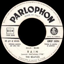 ITALY 1966 02 14 - QMSP 16394 - PAPERBACK WRITER ⁄ RAIN - LABEL A 2 - S.D.J.B. - MILANO - pic 1