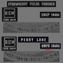 ITALY 1967 02 14 - QMSP 16404 - STRAWBERRY FIELDS FOREVER ⁄ PENNY LANE - B - LABELS - pic 1