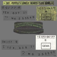 THE BEATLES DISCOGRAPHY FRANCE 1967 06 01 SGT PEPPER'S LONELY HEARTS CLUB BAND - S - APPLE GEMA - 1C 072 - 04 177 - pic 1