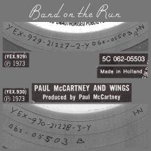1973 12 07 - 1979 01 PAUL McCARTNEY AND WINGS - BAND ON THE RUN - 5C 062-05503  - pic 3